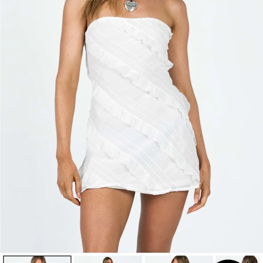 LARS STRAPLESS MINI DRESS WHITE